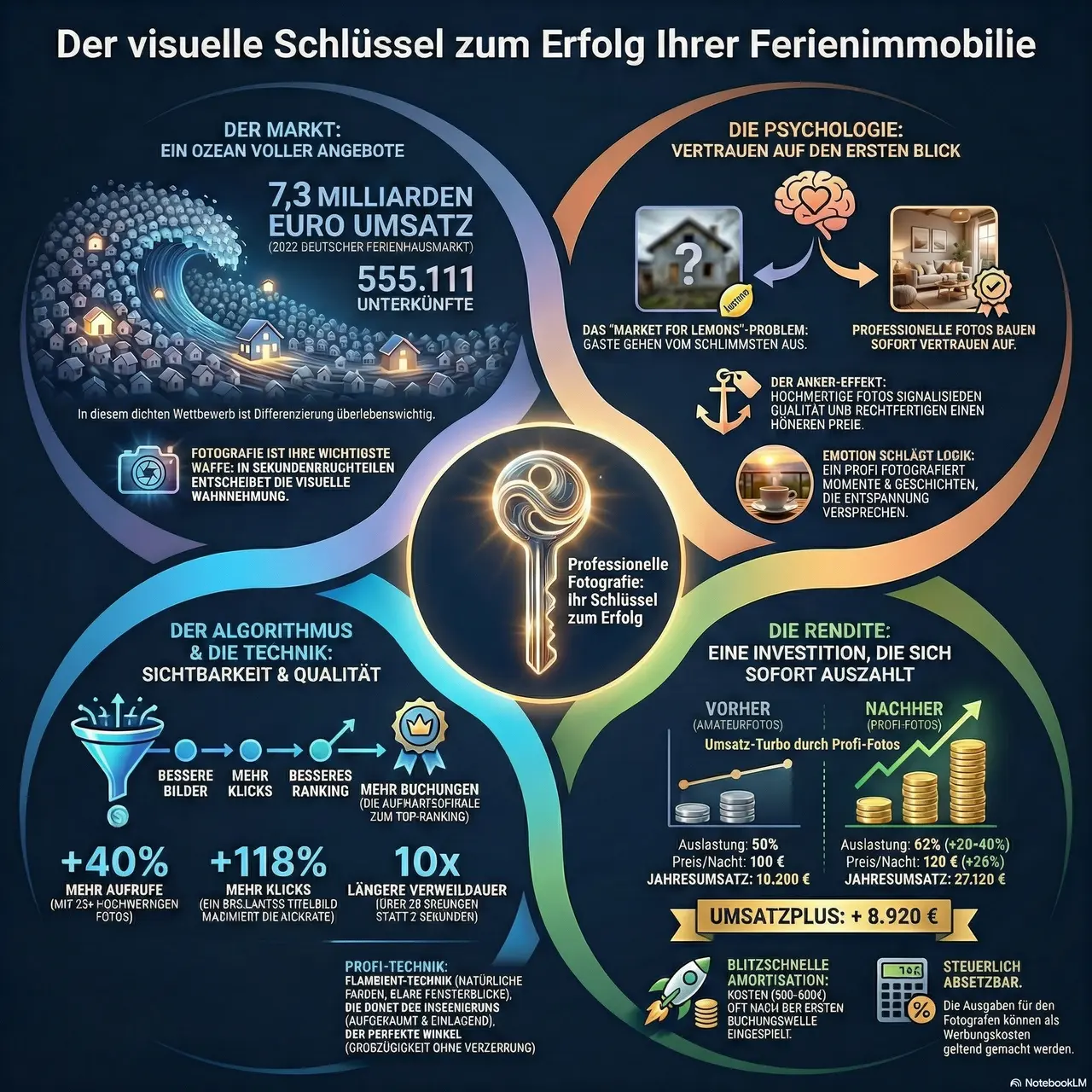Infografik: Ferienimmobilien Fotografie: Der visuelle Schlüssel zu maximaler Rendite