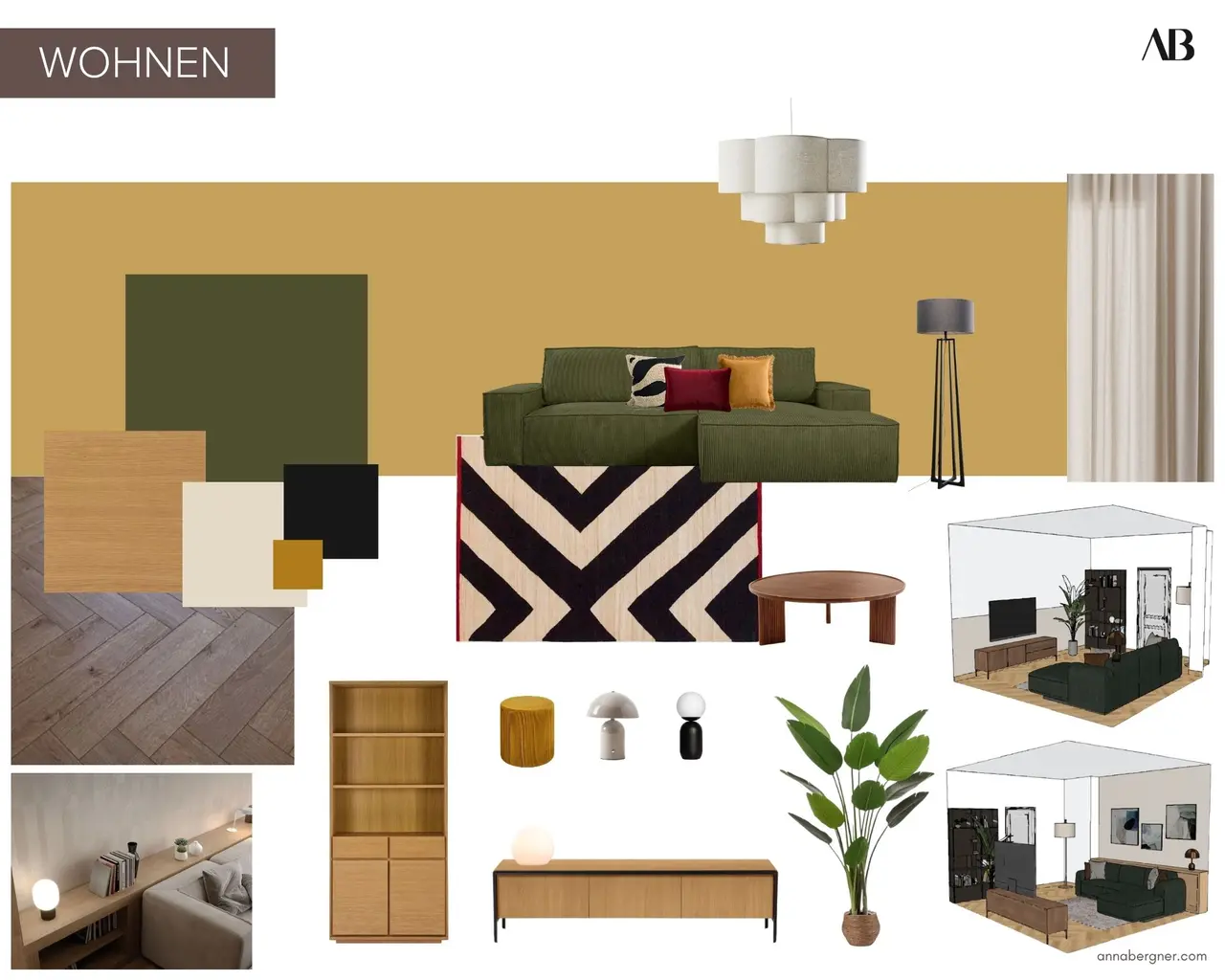 Wohnzimmer Moodboard Anna Bergner Interior Design